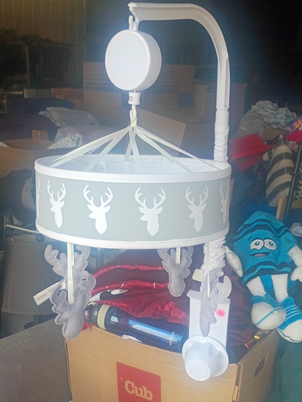 White and Gray Deer Silhouette Baby Mobile - Trend Lab